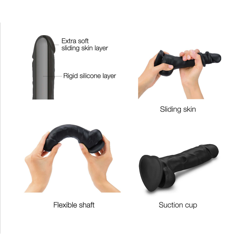 Sliding Skin Dildo réaliste Noir