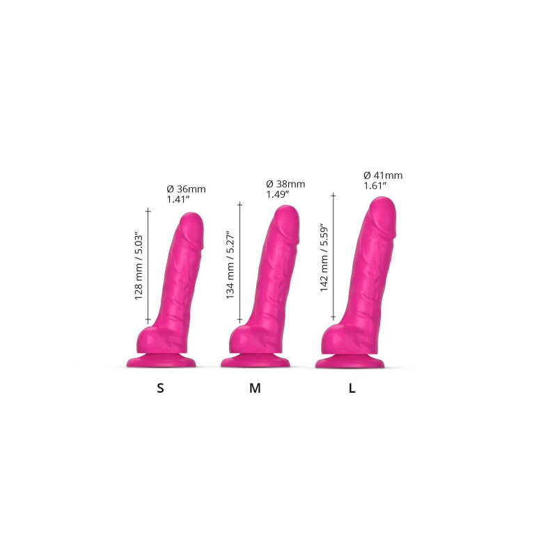 Sliding Skin Dildo réaliste Fuchsia
