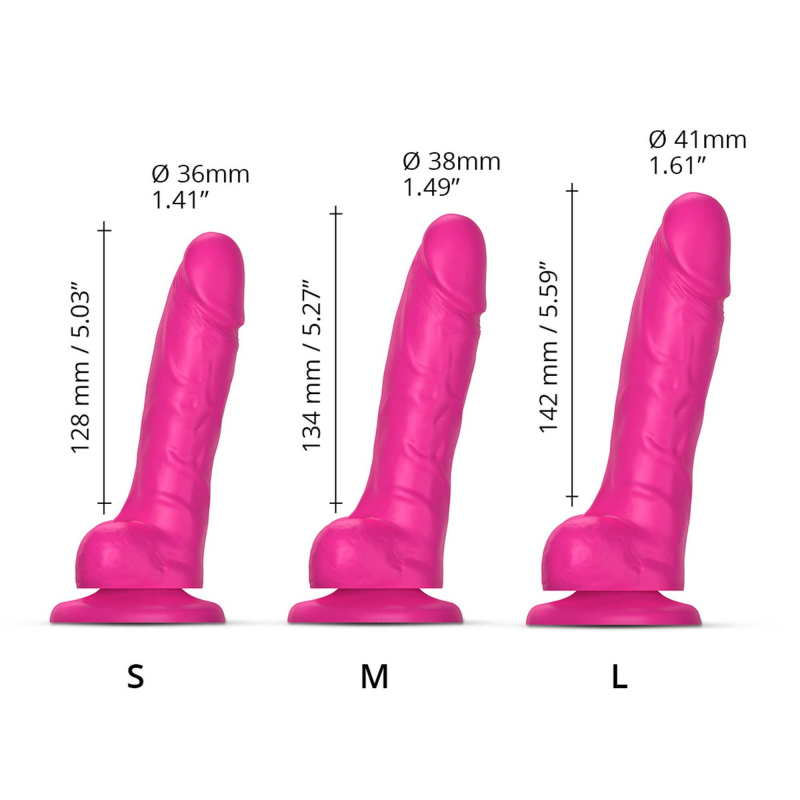 Sliding Skin Dildo réaliste Fuchsia