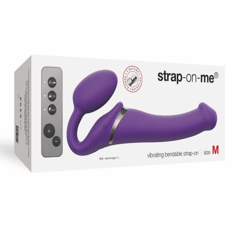 Strap-on Vibrant Télécommandé 3 Moteurs Violet
