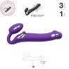 Strap-on Vibrant Télécommandé 3 Moteurs Violet