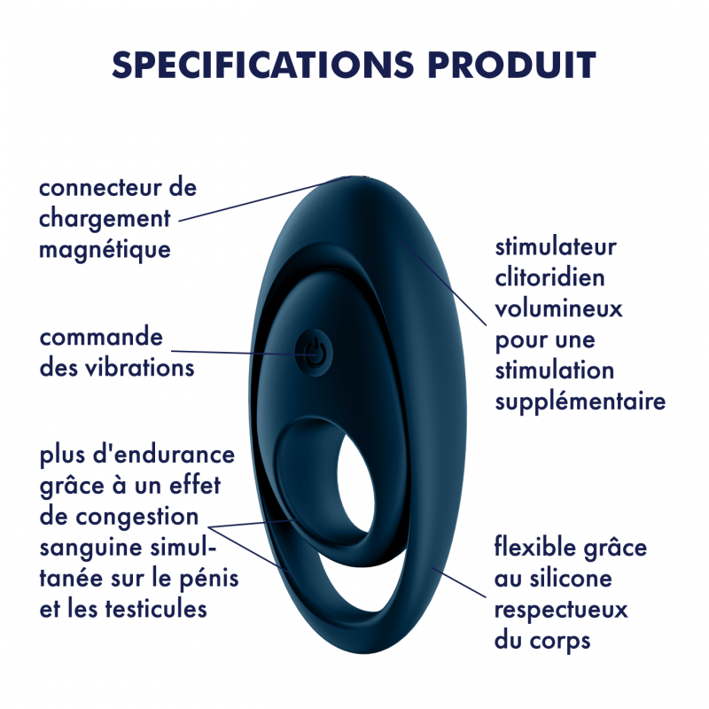 Cockring Satisfyer Glorious duo Noir