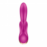 Vibromasseur rabbit chauffant Satisfyer Double Flex Connect Violet