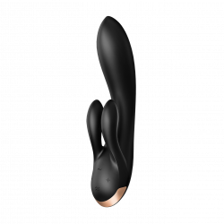 Vibromasseur rabbit chauffant Satisfyer Double Flex Connect Noir