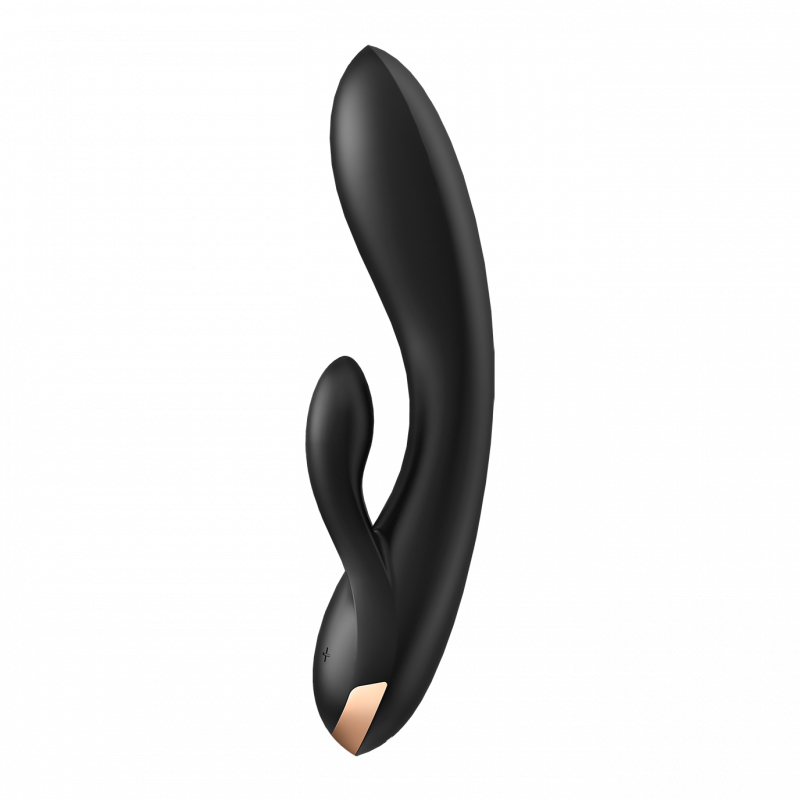 Vibromasseur rabbit chauffant Satisfyer Double Flex Connect Noir