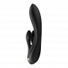 Vibromasseur rabbit chauffant Satisfyer Double Flex Connect Noir