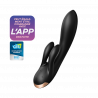 Vibromasseur rabbit chauffant Satisfyer Double Flex Connect Noir