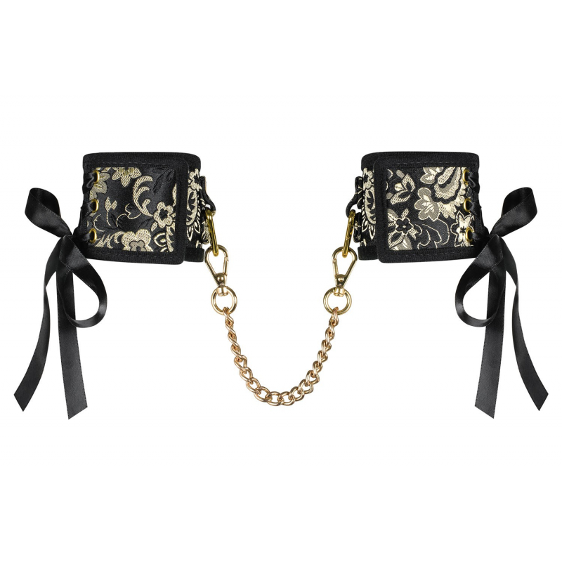 Shelle Menottes avec chaîne Noir et Or