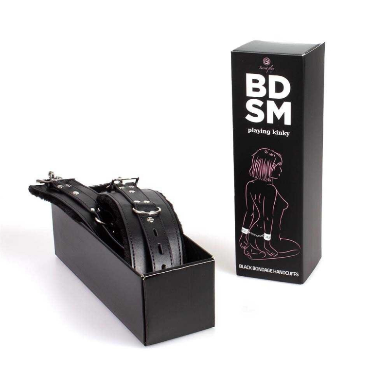 Menottes de bondage noires Secret play BDSM collection Noir