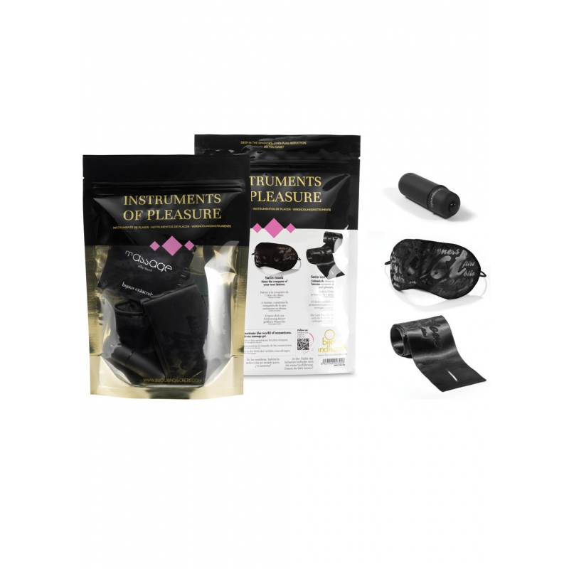 Coffret Plaisir Masque liens sensuels stimulateur dosette Noir