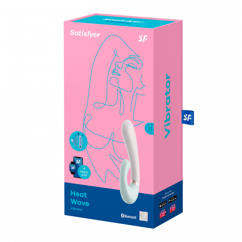 Stimulateur clitoridien et Vibromasseur point G Satisfyer Heat Wave Connect App Vert clair Vert-clair