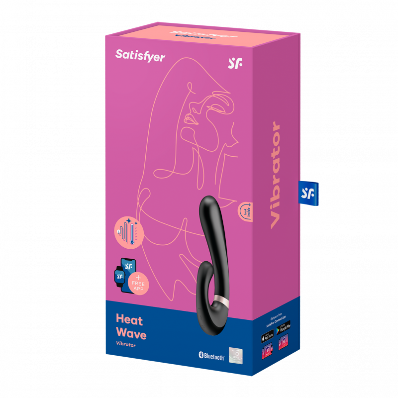 Stimulateur clitoridien et Vibromasseur point G Satisfyer Heat Wave Connect App Noir