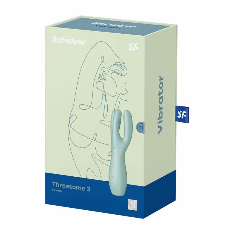 Stimulateur clitoridien et Vibromasseur point G Satisfyer Threesome 3 Vert clair Vert-clair