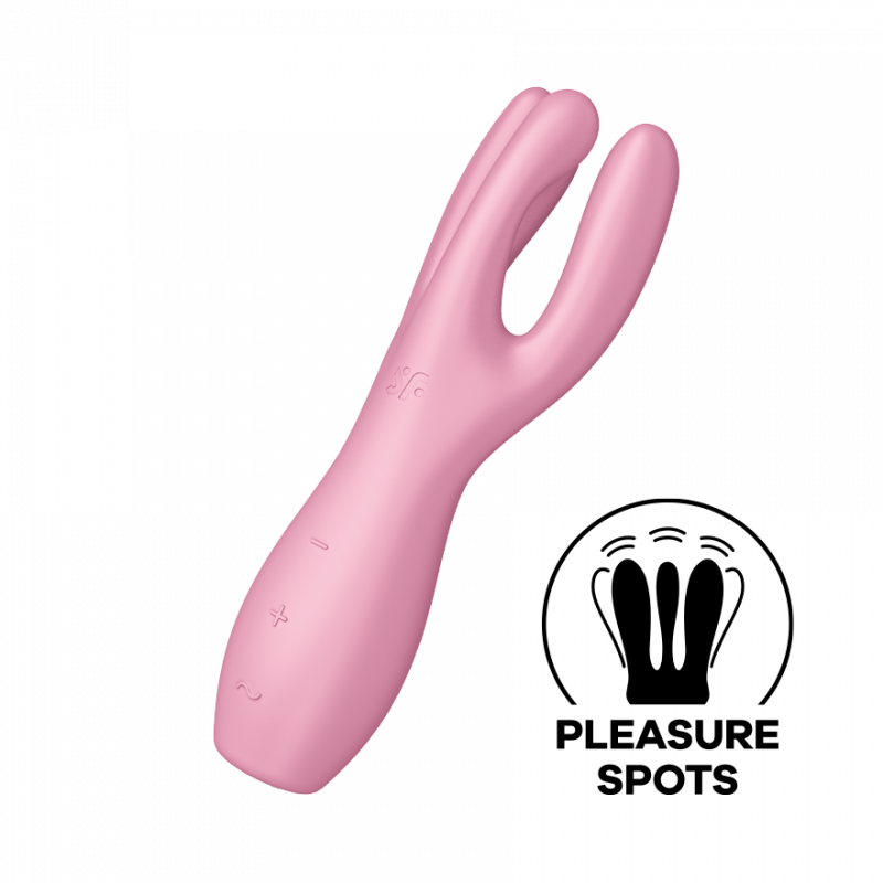 Stimulateur clitoridien et Vibromasseur point G Satisfyer Threesome 3 Rose