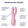 Stimulateur clitoridien et Vibromasseur point G Satisfyer Threesome 3 Rose