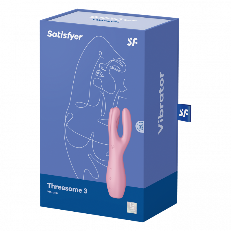 Stimulateur clitoridien et Vibromasseur point G Satisfyer Threesome 3 Rose