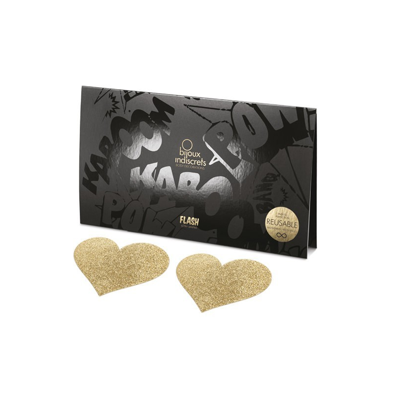 Flash Cache-tétons Coeur Or