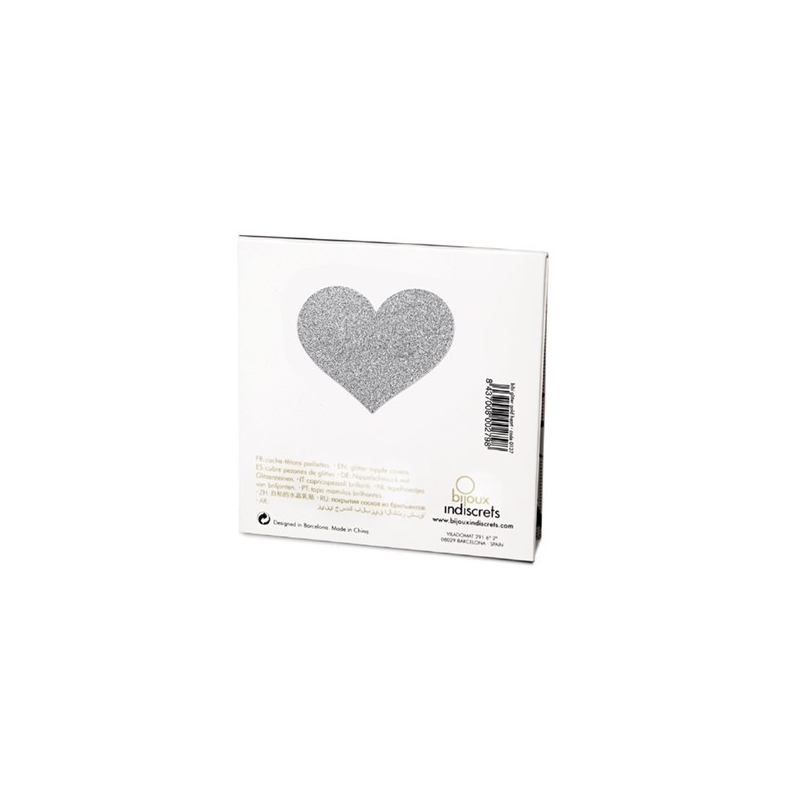 Flash Cache-tétons Coeur Argent