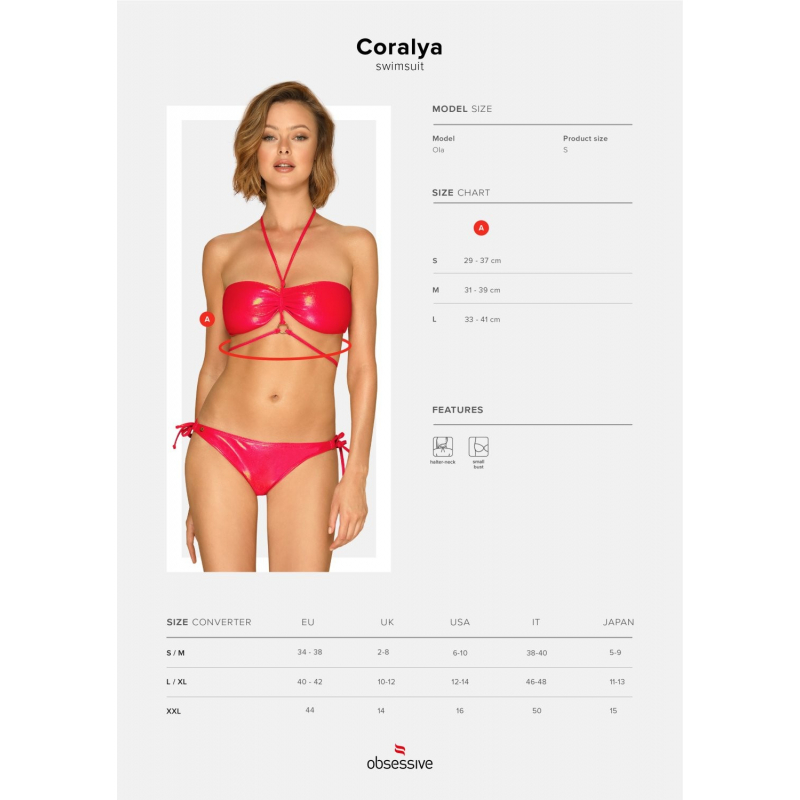 Maillot de bain 2 pcs Coralya Rouge