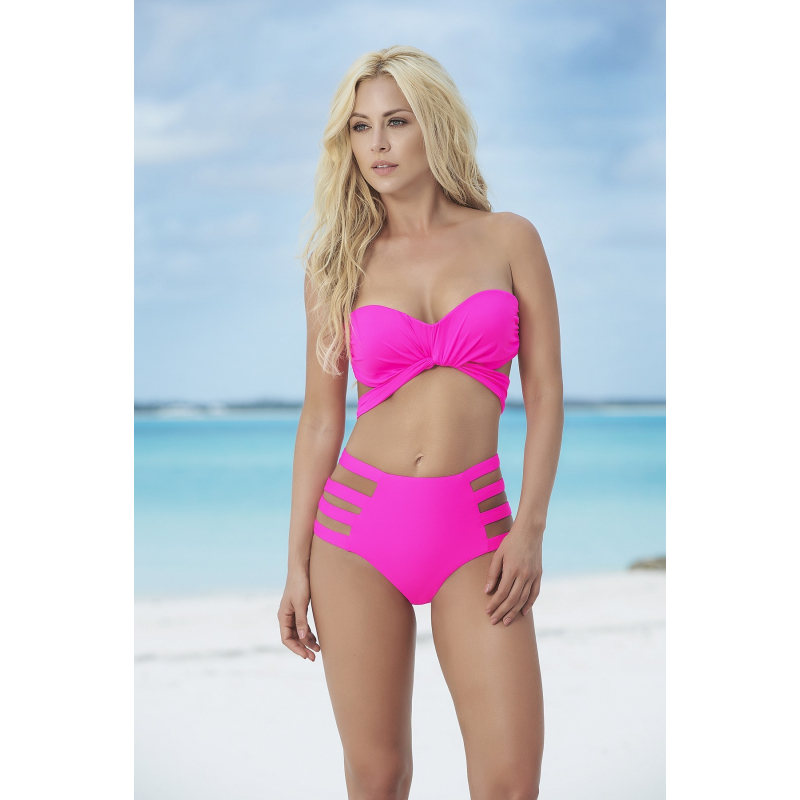 Haut de maillot de bain bandeau effet drappé Style 6848 Rose
