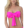 Haut de maillot de bain bandeau effet drappé Style 6848 Rose