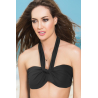 Haut de maillot de bain bandeau effet drapé Style 6848 Noir