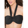 Haut de maillot de bain bandeau effet drapé Style 6848 Noir