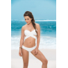 Haut de maillot de bain bandeau effet drapé Style 6848 Blanc