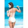 Haut de maillot de bain bandeau effet drapé Style 6848 Blanc