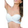 Haut de maillot de bain bandeau effet drapé Style 6848 Blanc