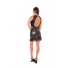 Robe cocktail simili cuir Noir