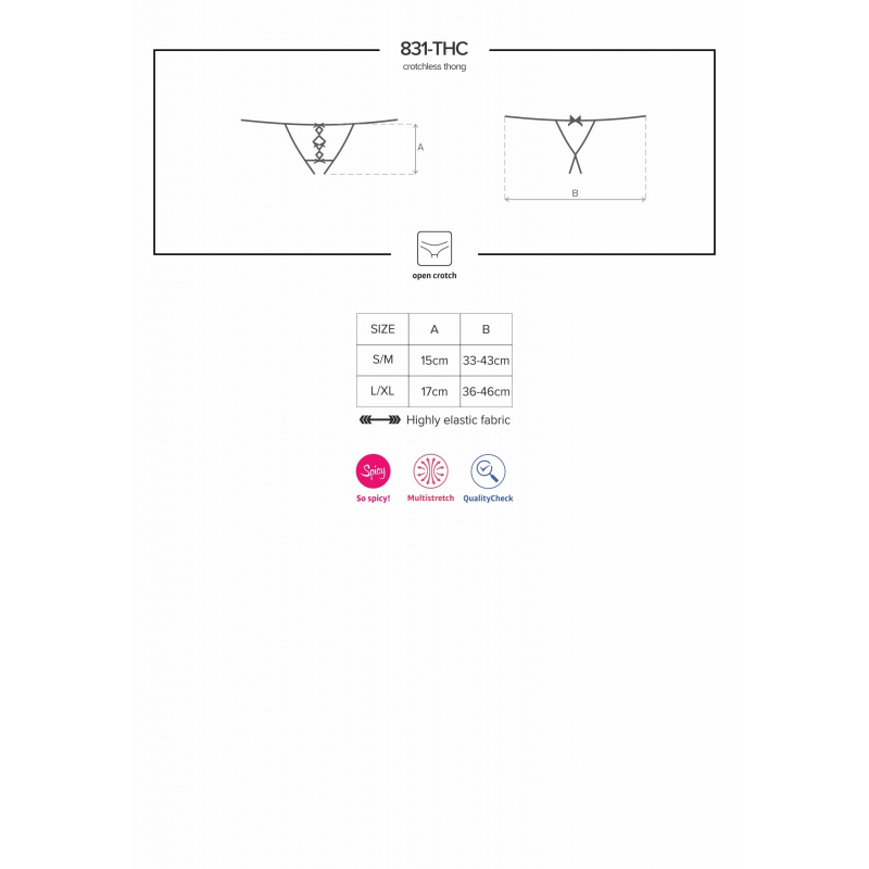 831-THC-1 String ouvert Noir