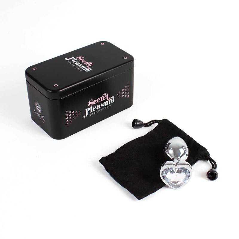 Plug anal secret play Coeur crystal Blanc