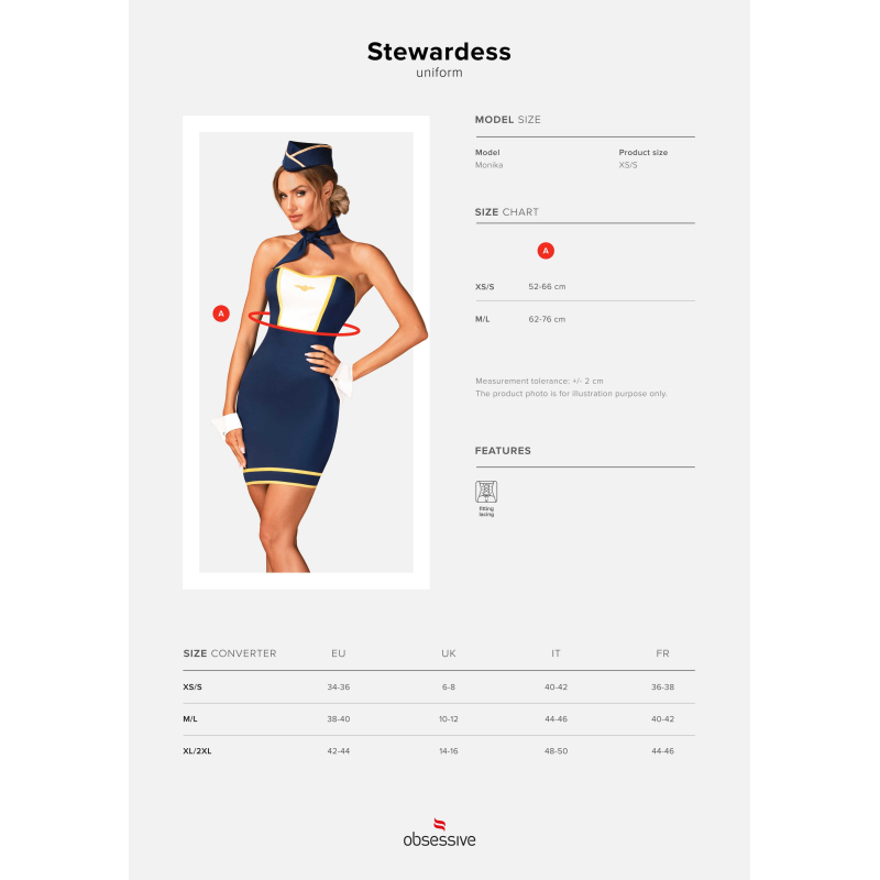 Stewardess uniforme Bleu