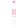 Bunny suit Costume Lapin 4 pcs rose Rose