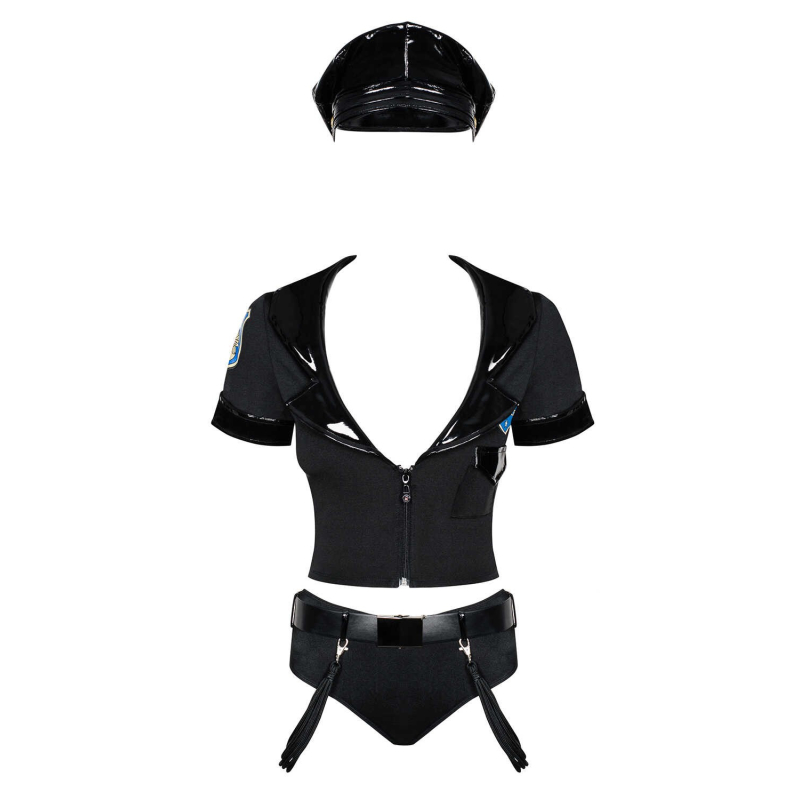 Police set Costume 6 pièces Noir