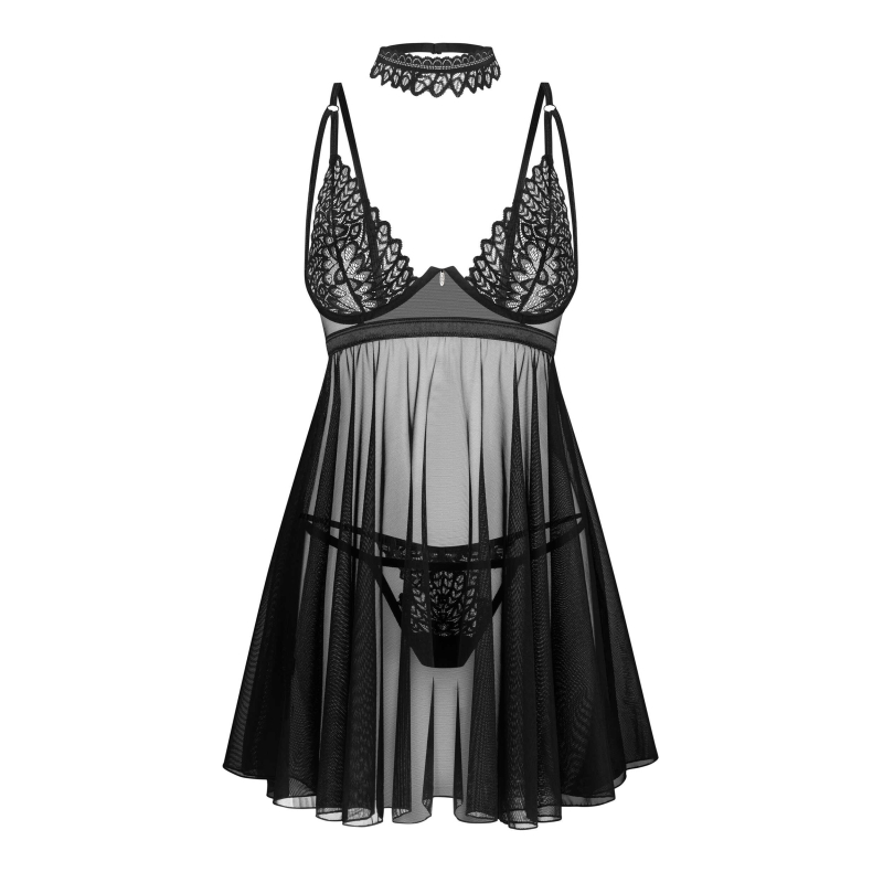 Donarella babydoll et String Noire NP