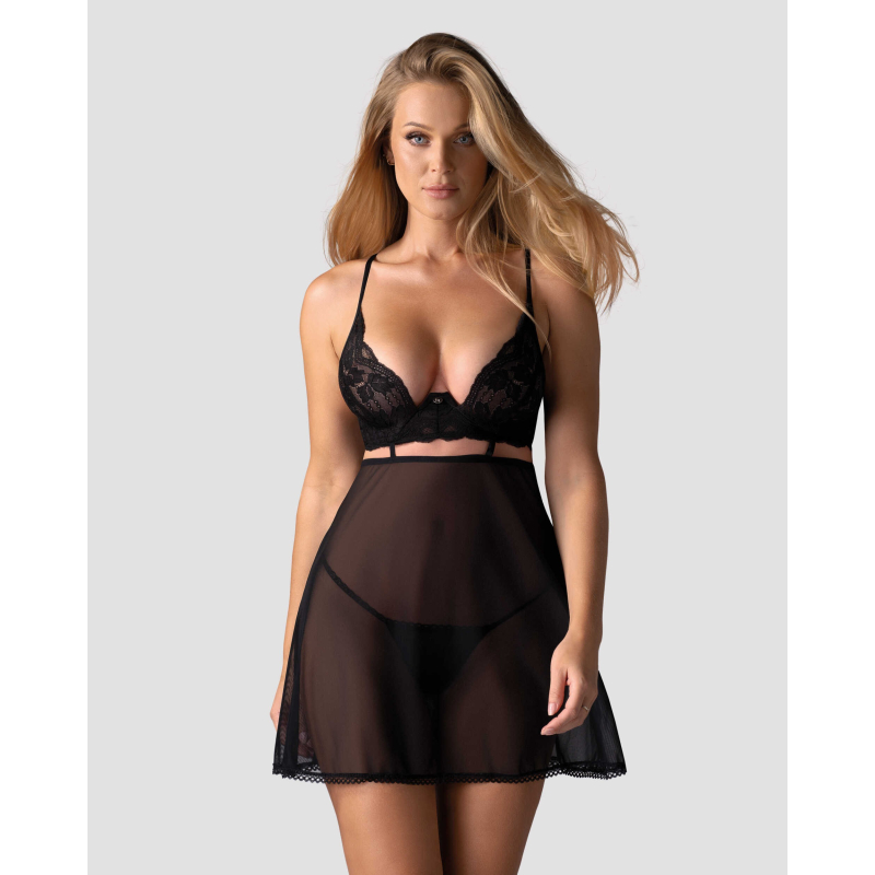 Nutris babydoll et String Noire