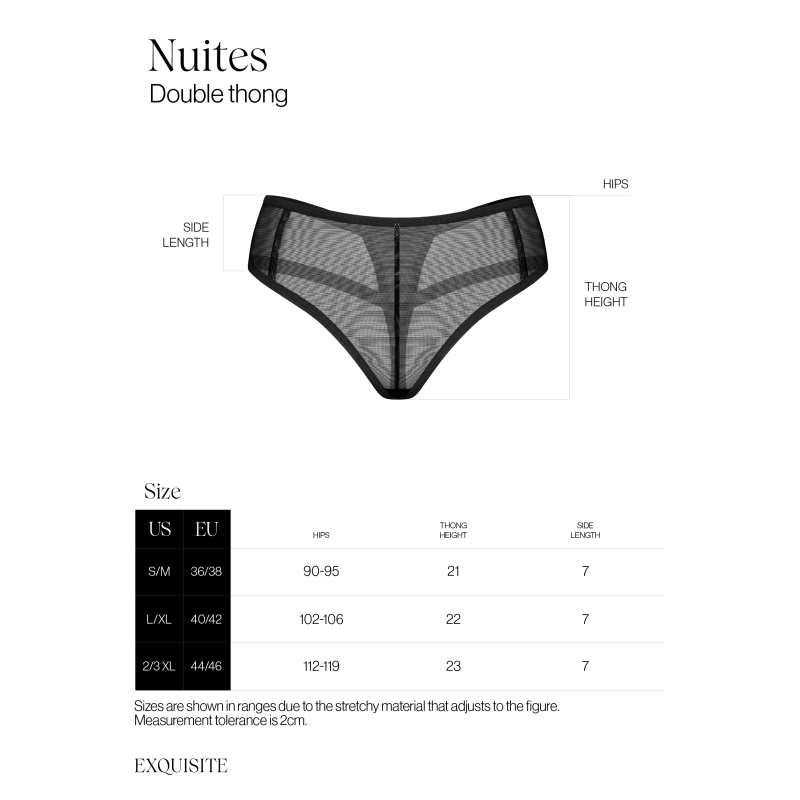 Nuites double string Noir