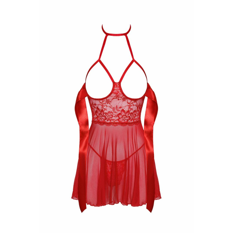 Sexy Kiss 247 babydoll et ruban de satin Rouge