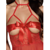 Sexy Kiss 247 babydoll et ruban de satin Rouge