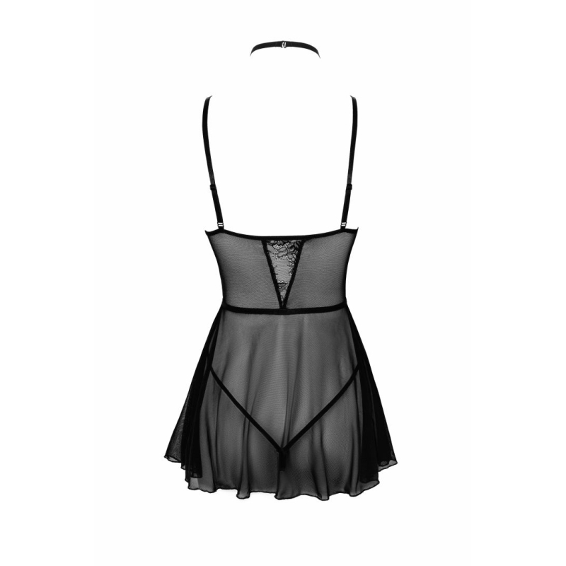 First Kiss 249 babydoll et collier noire Noir