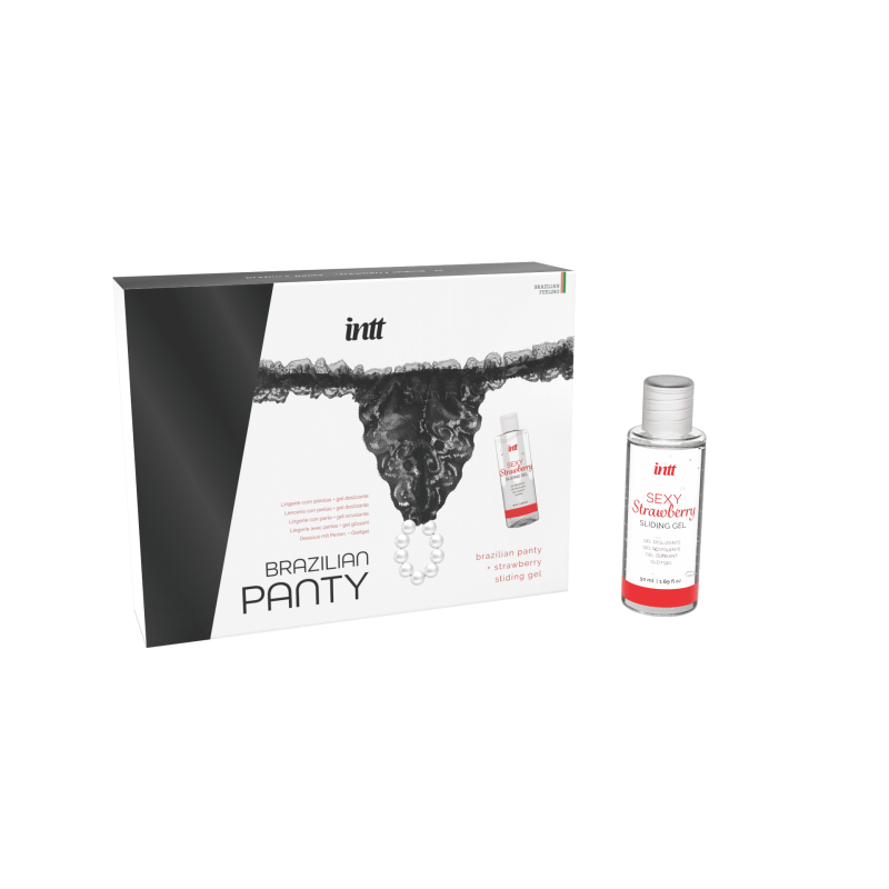 Black brazilian panty String et lubrifiant