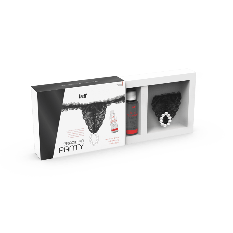 Black brazilian panty String et lubrifiant