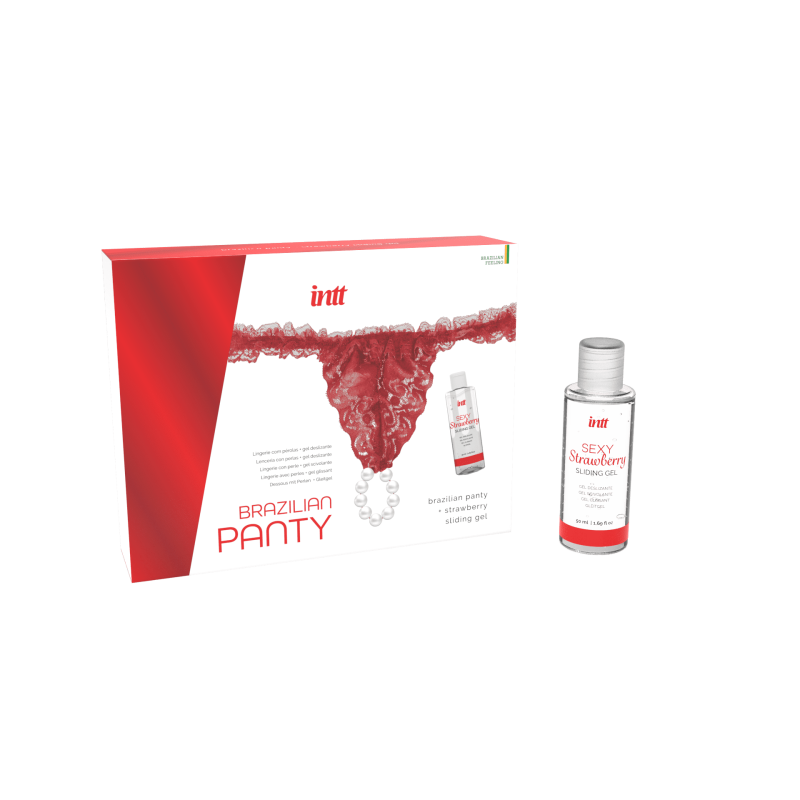 Red brazilian panty String et lubrifiant