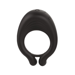 OCTAVE Cockring Noir dans un silicone médical doux avec 1 mode de vibration
