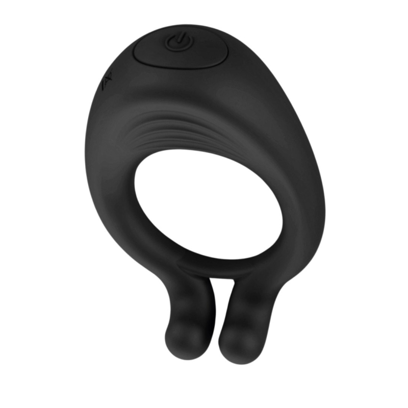 OCTAVE Cockring Noir dans un silicone médical doux avec 1 mode de vibration