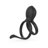 PEPIN Cockring à double anneaux dans un silicone médical doux avec 1 mode de vibration Noir