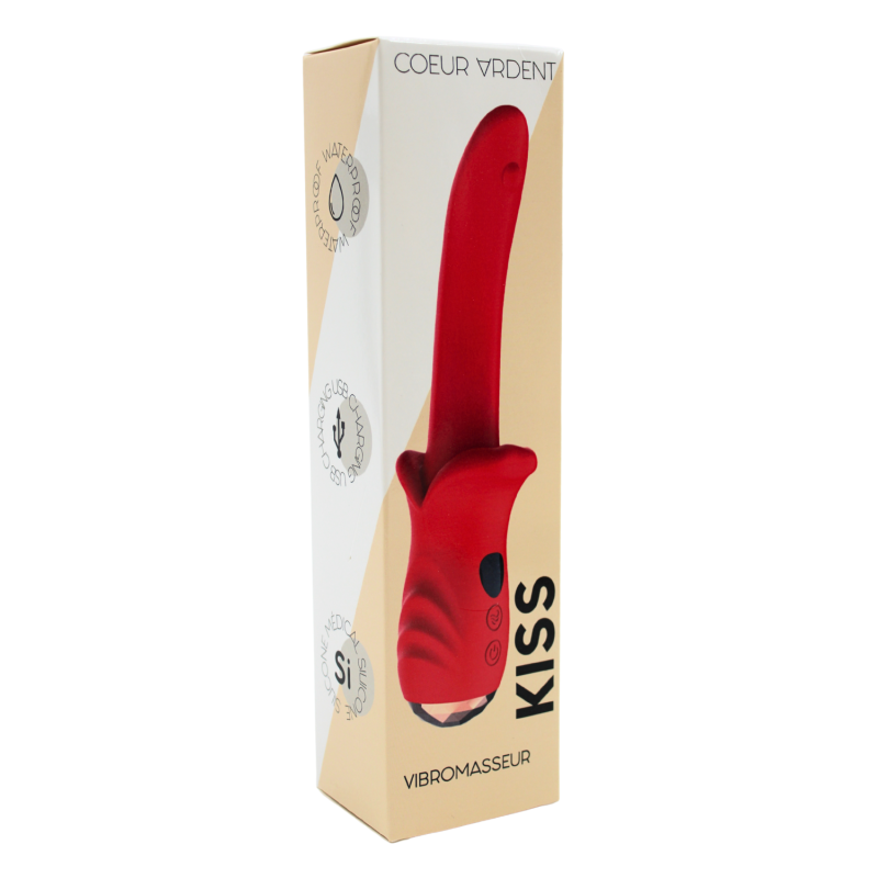 Vibromasseur Rouge Ultra-Souple KISS