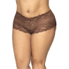 Shorty grande taille en dentelle couleur cacao Cacao